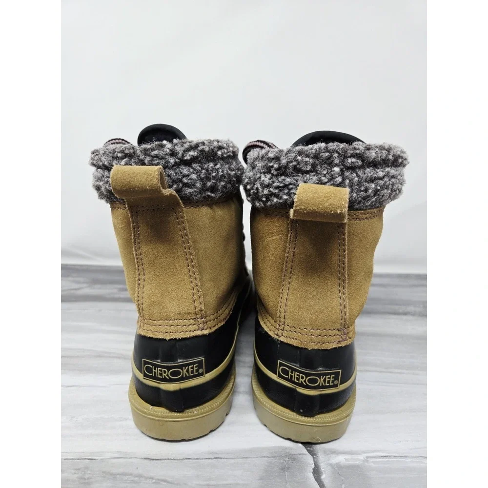 THERMOLITE Women's Tan Brown‎ Duck Boots Suede Rubber Thermal Rated SIZE 7